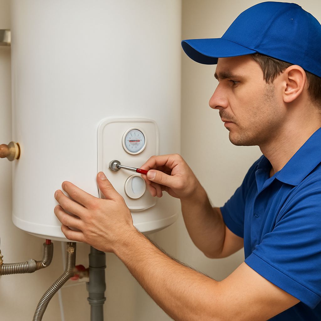 Technician working Hot Water System and Repair